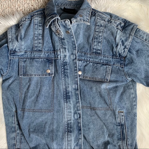 Pretty Little Thing Oversized Denim Jacket size 4 - Picture 2 of 8